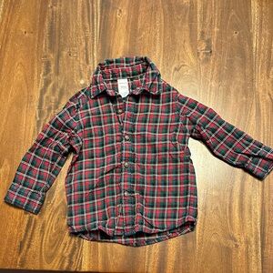 Carter's Red and Green Plaid Button Down Shirt